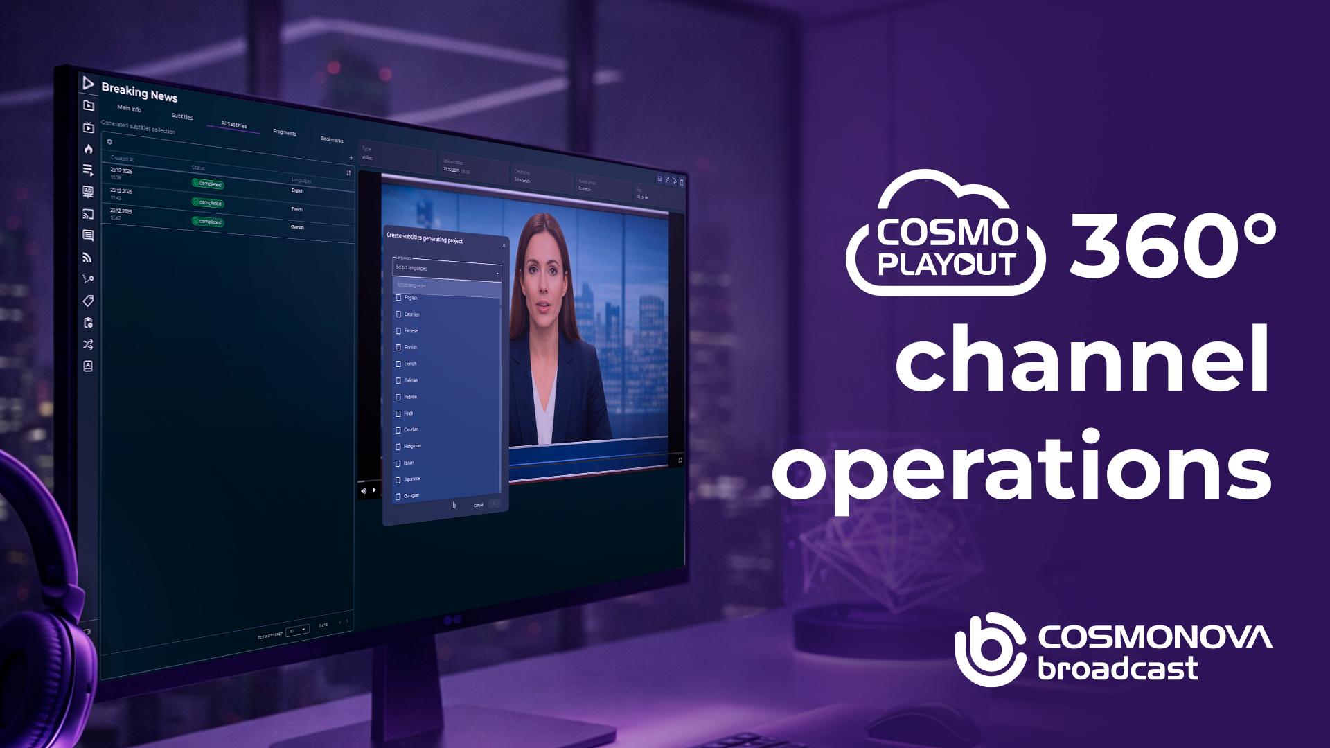 Cloud Playout with 360° Channel Operations - Photo