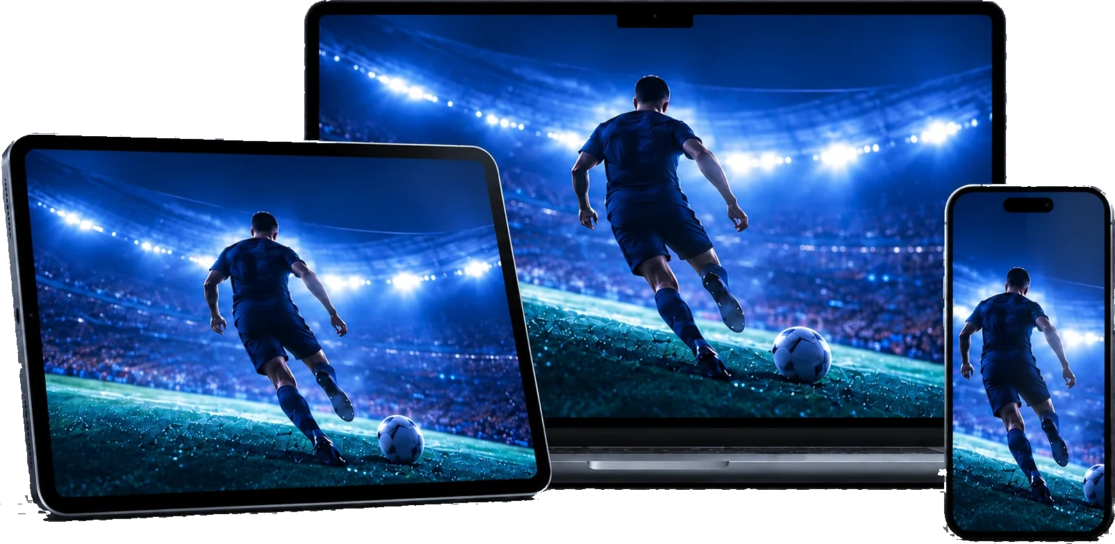 An OTT service on a laptop, tablet and smartphone